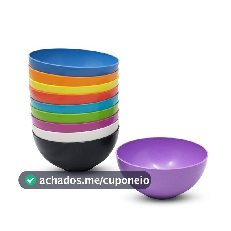 Kit 10 Potes Cozinha 380ml Tigelas Cumbucas Bowls Plástico Colorido Vivas Açaí Sorvete Doce Salgado
