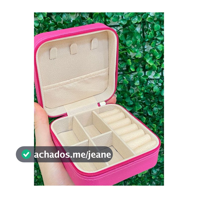 Porta Joias Organizador Feminino Compacto com Zíper Diversas Cores Viagem