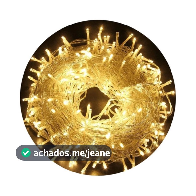 Pisca Pisca Natal 30m Branco Quente 300 Leds 8 Modos Luvinco