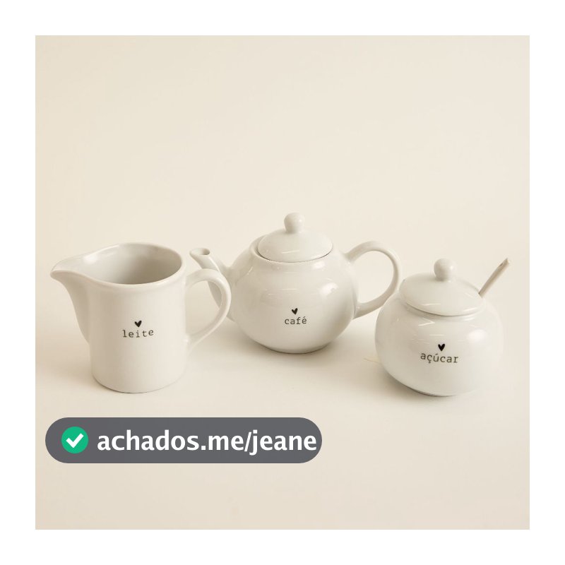 Bule de Café e Açucareiro de Porcelana Mesa Posta Artesanal