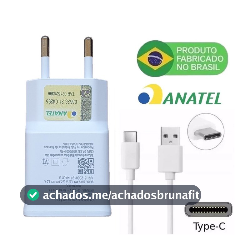 Carregador Tipo C Turbo Compatível com A20 A21S A22 A30 A30S A31 A50 A51 A70 A71 A80 A81 S22 Plus