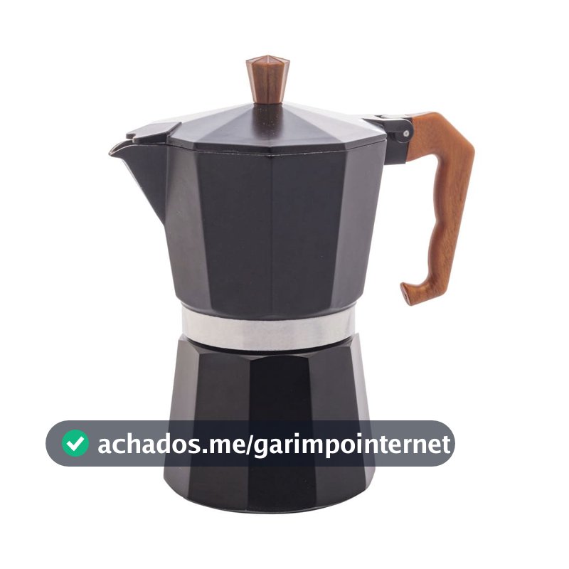 Cafeteira Italiana de Alumínio 6 Doses com Cabo em Plástico 300ml Wolff