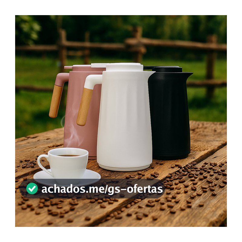 Garrafa Térmica De 1 Litro Café Chá Cabo Bambu Mesa Posta Café Da Manhã Mantem Temperatura +  Tempo