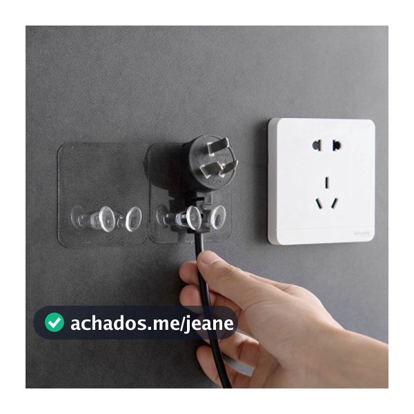 Gancho/Suporte de Parede para Tomada/ Transparente com Adesivo Forte/ Gancho para Tomada Criativo