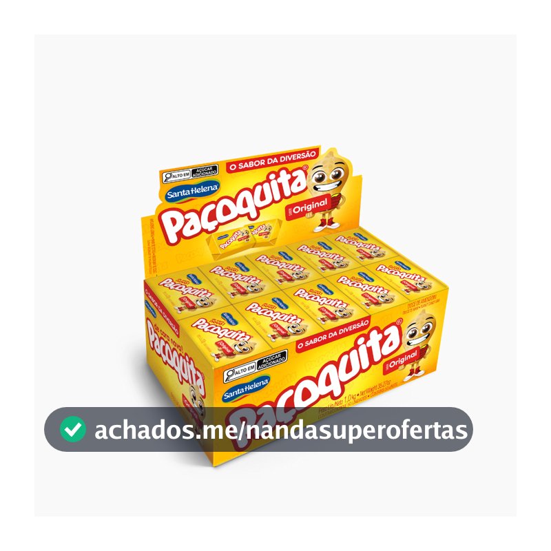 Paçoquita Quadrada Embalada Display De 1Kg Com 50 Unidades De 20g