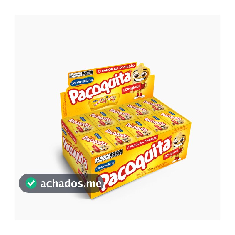 Paçoquita Quadrada Embalada Display De 1Kg Com 50 Unidades De 20g