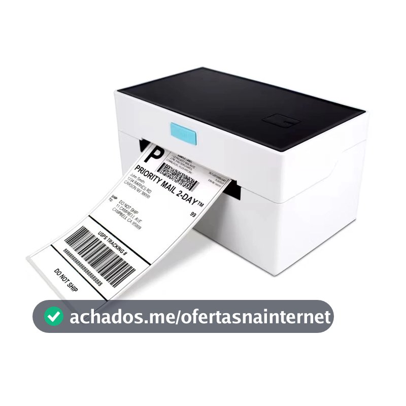 Impressora De Termica Etiquetas Adesivas Branco Portatil USB