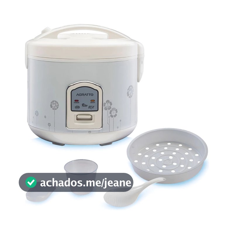 Panela De Arroz Elétrica Riso PA6X Branco 127v ou  220v - Agratto
