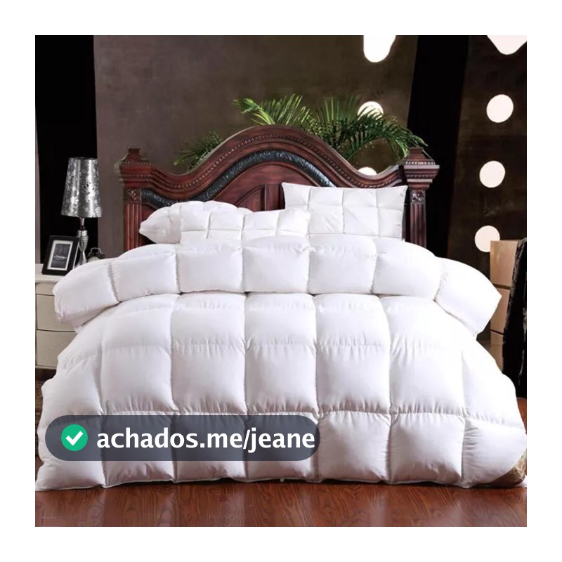 Pillow Top Casal King Com Fibra 100%Siliconada Macio Muito Mais Conforto Edredom Dupla Face