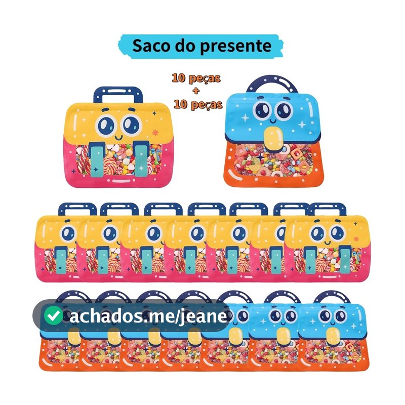20 conjuntos de sacos para presentes de festa para armazenamento de presentes e lembranças de aniversário