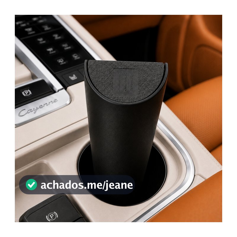 Lixeira para Carro Porta Copos Organizador Automotivo Compacto com Tampa para Veículo