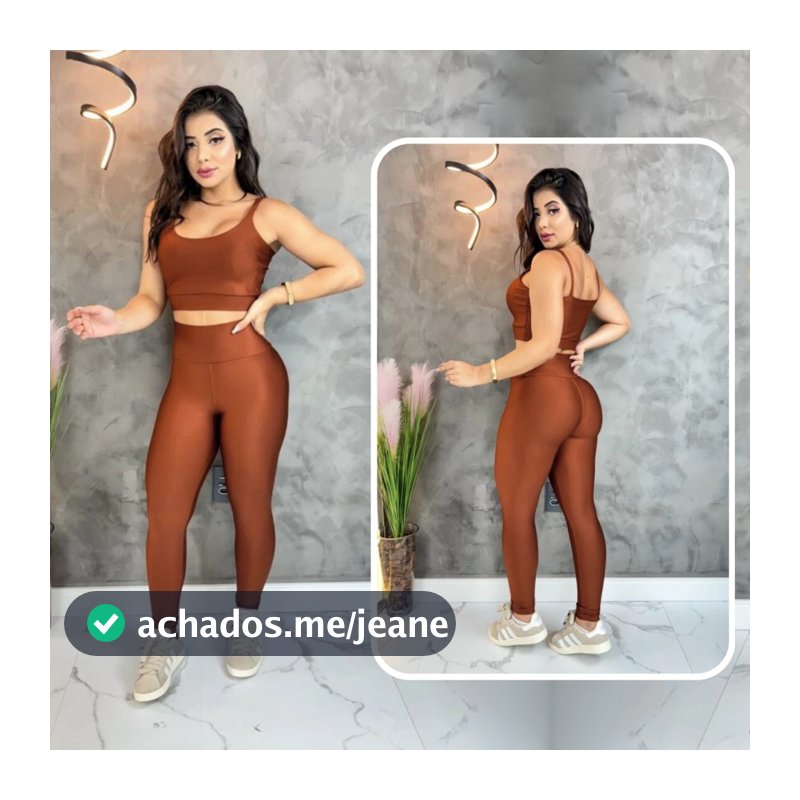 conjunto femenino calça legging e top removível feminino cintura alta suplex grossa academia fitness