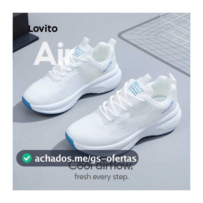 Lovito Tênis Casuais Respiráveis estilo Coreano Para Uso Diário Ao Ar Livre Ideais Para Mulheres LFAS3026