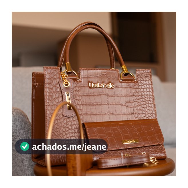 Bolsa Feminina em Couro Resistente Alta Qualidade + Alça Ombro + Carteira Soft Luxo Oferta