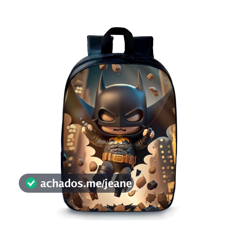 Mochila pequena Escolar infantil prézinho morcego batman desenho bolsa passeios creche