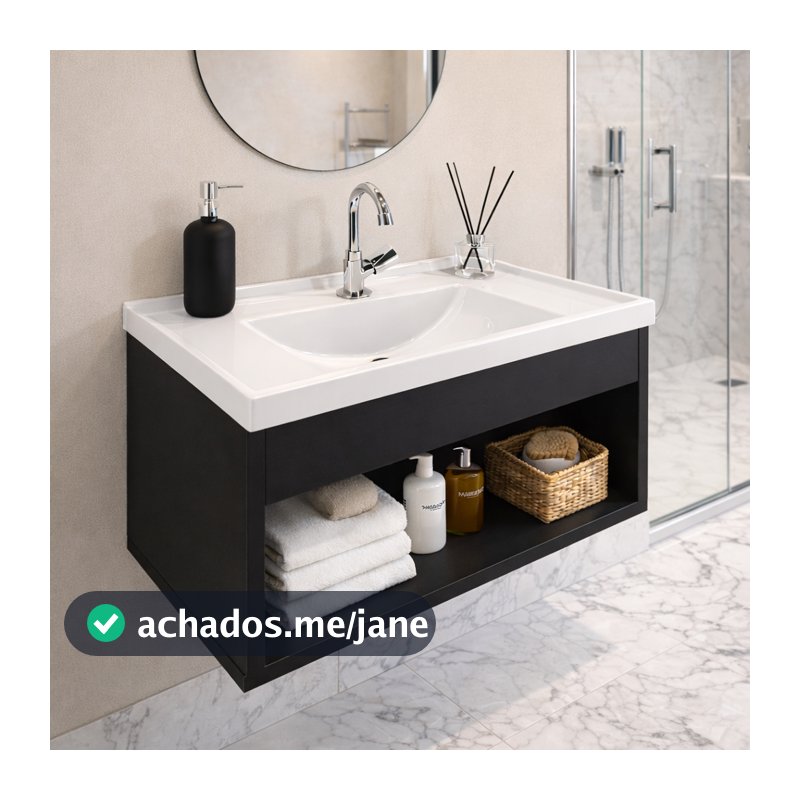 Armário Slim 60cm Gabinete de banheiro Casa Gabinete de Banheiro Armário Banheiro Com Pia Slim 60cm