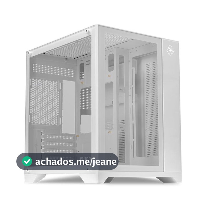 Gabinete Gamer Aquário  Mancer CV100, Mid-Tower, Lateral De Vidro, Branco, MCR-CV100-WH