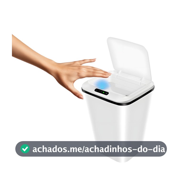 Lixeira com Sensor Automático Inteligente Abre Fácil em Toque Cesto Lixo Casa 16 Litros