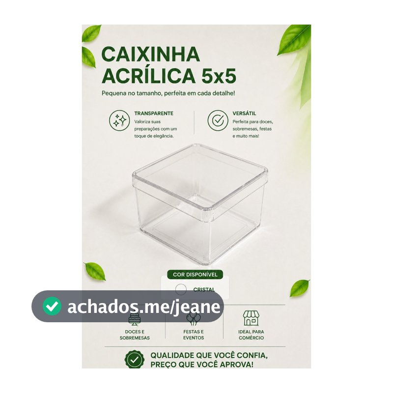 KIT 10/20 e 50 Caixinhas Acrílicas 5x5 Transparentes para Lembrancinhas, Festas, Aniversário e Personalização