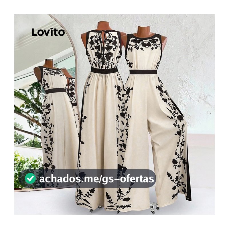 Lovito Macacão Boho Feminino Primavera/Verão LK5LD204