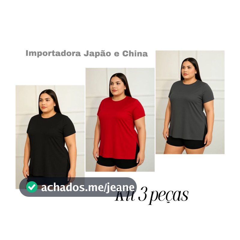 Kit 3 Blusa PLUS SIZE Sobre Legging Feminina Roupa Academia Tampa bumbum