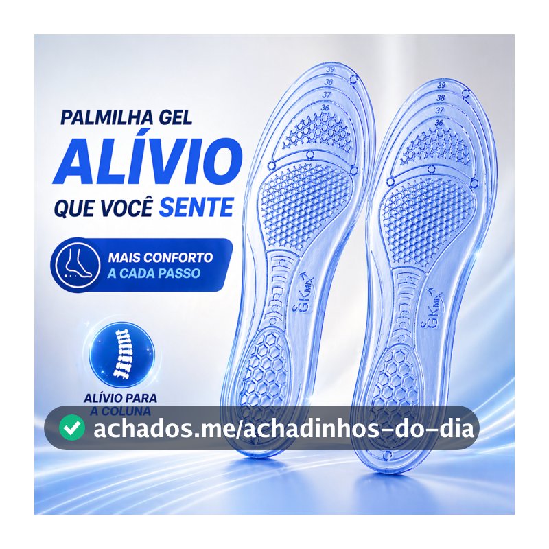 Par de Palmilha em Gel Silicone Ortopédica Para quem Trabalha em Pé Confortavel