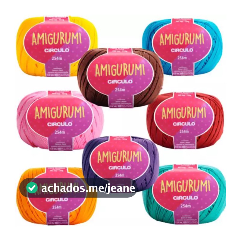 FIO AMIGURUMI CIRCULO TODAS AS CORES - 254 METROS LINHA PARA FAZER BICHINHOS EM CROCHE
