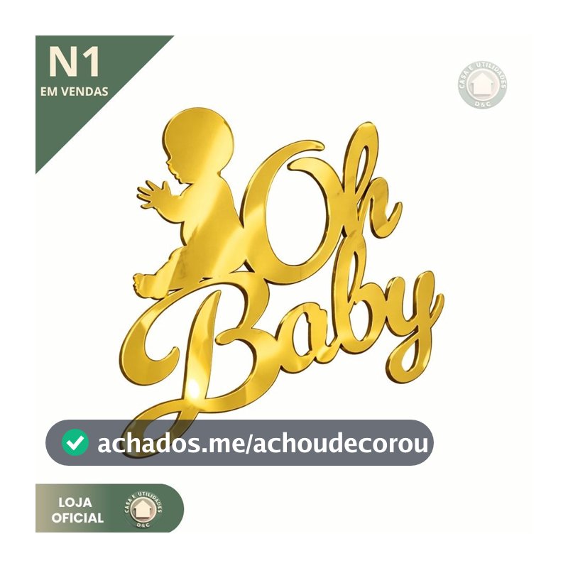 Decoração Oh Baby Acrilico Espelhado Mdf Chá Revelação Mesa Painel Festa Gestante Palavra Decorativa
