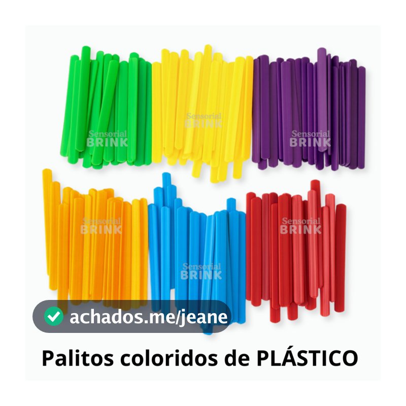 Kit Palitos de Picole de Plástico - atividades escolares e pedagogica, contagem matematica, reproduzir forma com palitos