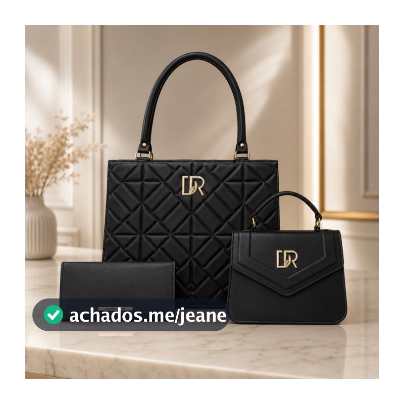 Kit 2 Bolsa Feminina Transversal De Ombro + Carteira
