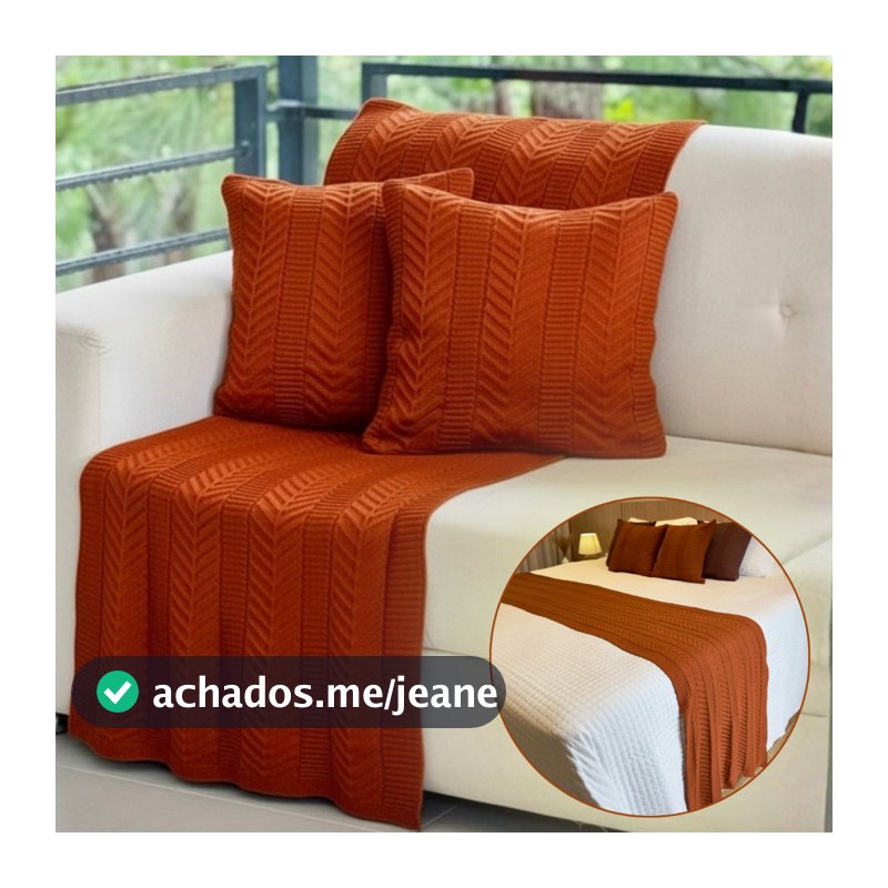 Manta Peseira Macia em Tricot Premium Para Sofá Cama Queen King Decorativa Elegante