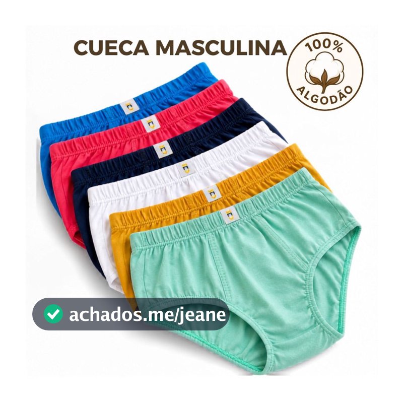 Kit 5-10 Cueca Slip Masculina Adulto 100% Algodão Com Forro Confortável Lisa M G  GG