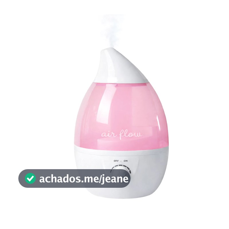Umidificador de Ar 3 L Ultrassônico Silencioso Difusor Aromas Luminária LED Cores Rosa Portátil Casa
