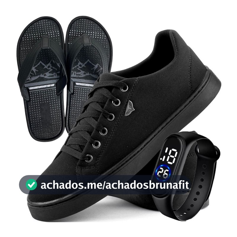 Kit Tênis Sapatênis Masculino Casual + Chinelo E Smartwatch