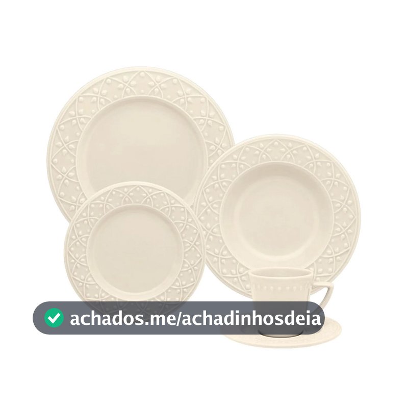 Aparelho de Jantar/Chá Oxford Mendi Marfim 20 Peças