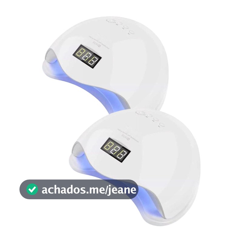 2x Cabine de LED UV Sun 5 Digital 48w Unha Gel Acrigel Secagem Rápida Branca Rosa