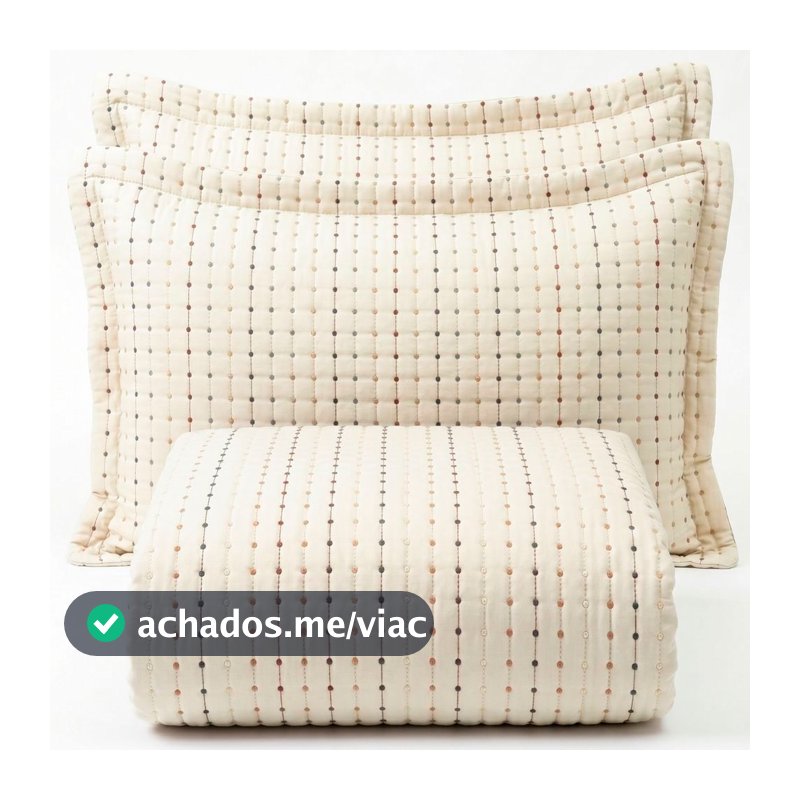 Cobre Leito Percal 300 Fios Toque de Algodão Bordare 03 Peças