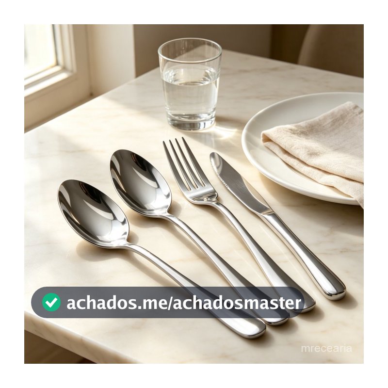 18 Pcs Talheres Garfo Faca Colher Acabamento Prateado Visual Elegante Para Mesa De Jantar Residencial E Restaurante