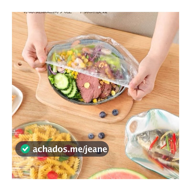Kit com 100/200/300 Unidades de Tampa De Plástico descartável para alimento