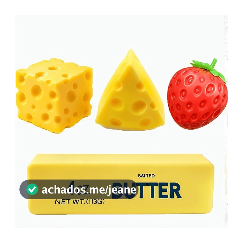 Conjunto de 4 Brinquedos Squishy para Festas Infantis, Brinquedos Squishy em Forma de Morango, Queijo e Manteiga, Brinqu