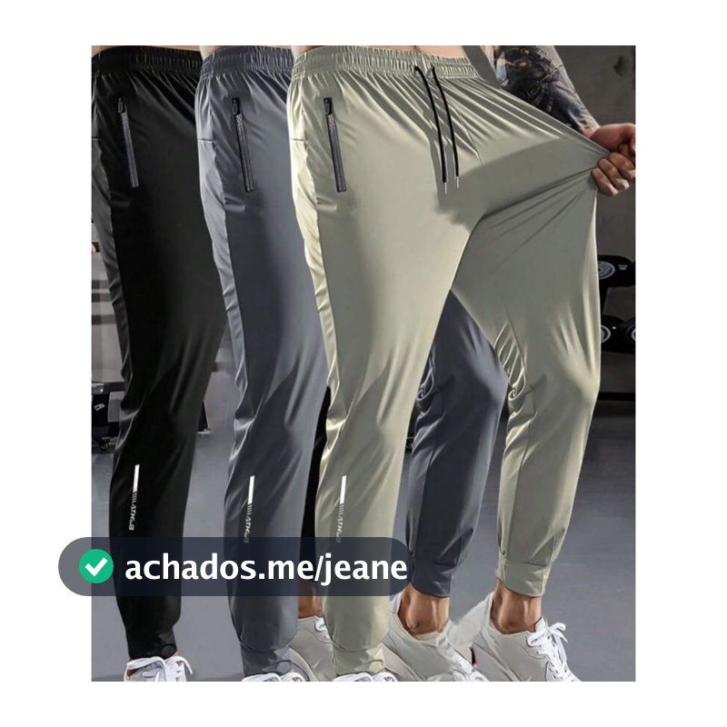 Calça Masculina Super Leve | Secagem Rápida | Toque Gelado | Alta Elasticidade