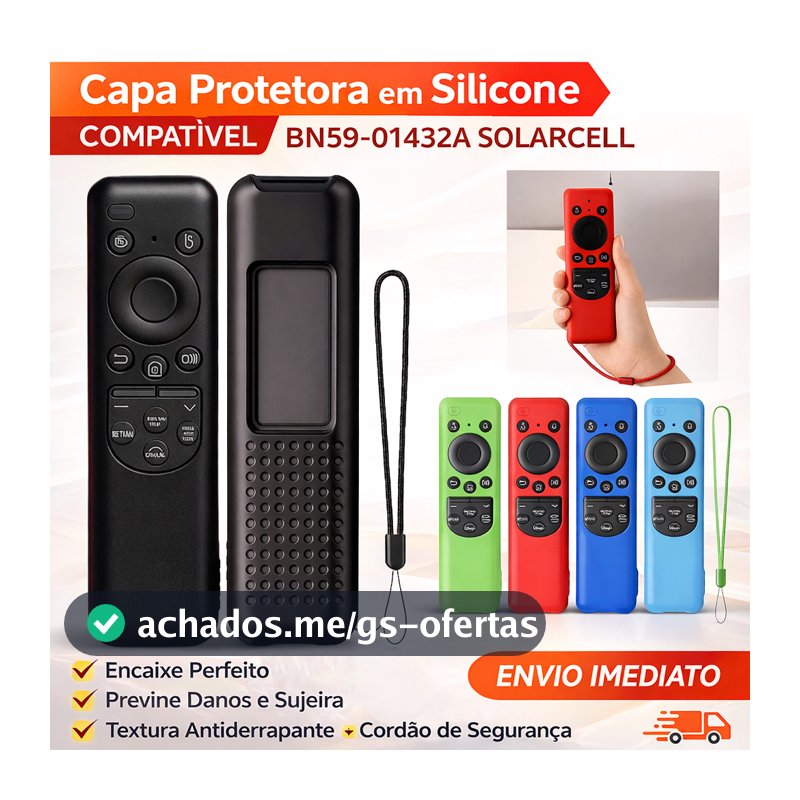 Kit 1, 2 ou 3 Capas De Controle Remoto Silicone Para TV Samsung Solar BN59-01432A Solarcell
