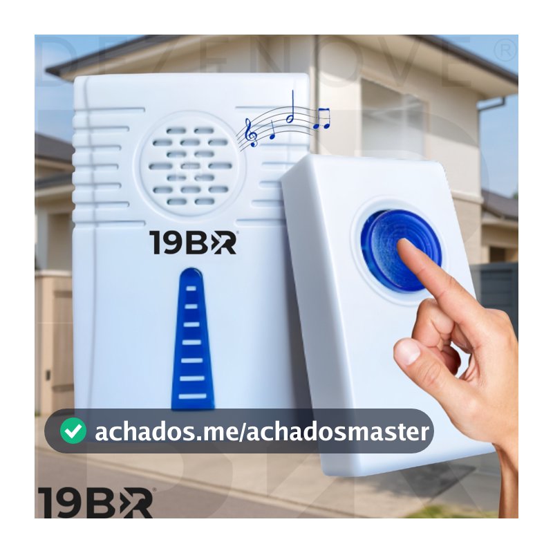 Campainha Residencial Sem Fio Bivolt Anti-respingo 32 Toques