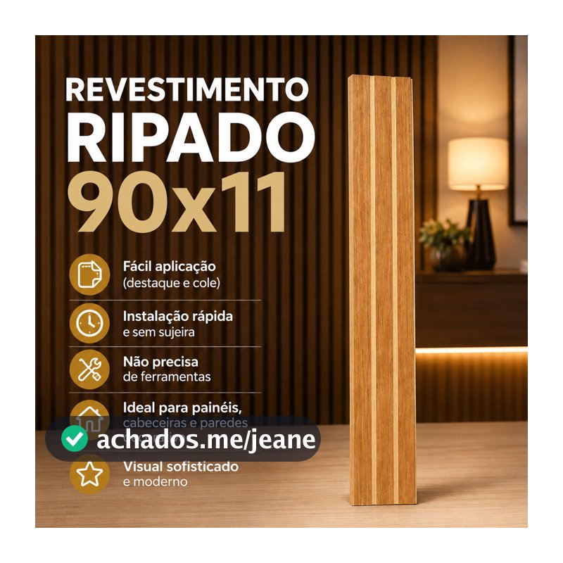 KIT Revestimento Painel 90X11 De Parede Ripado Decorativo MDF Autocolante ENVIO FULL