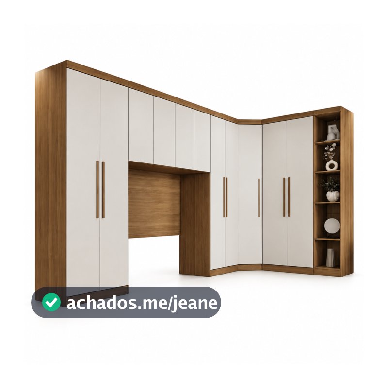 Guarda Roupa Modulado Casal MDF 11 Portas e 9 Gavetas Amplo espaço Interno Safira 011 Una Mobília