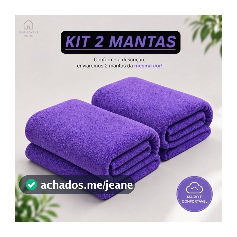 Kit 2 Peças Cobertor Manta Casal da Mesma Cor Super Fofinhas