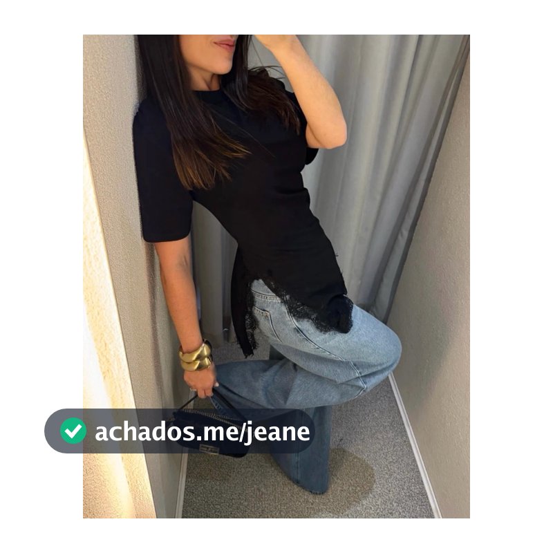 CAMISETA TSHIRT C/RENDA E FENDA LUIZA