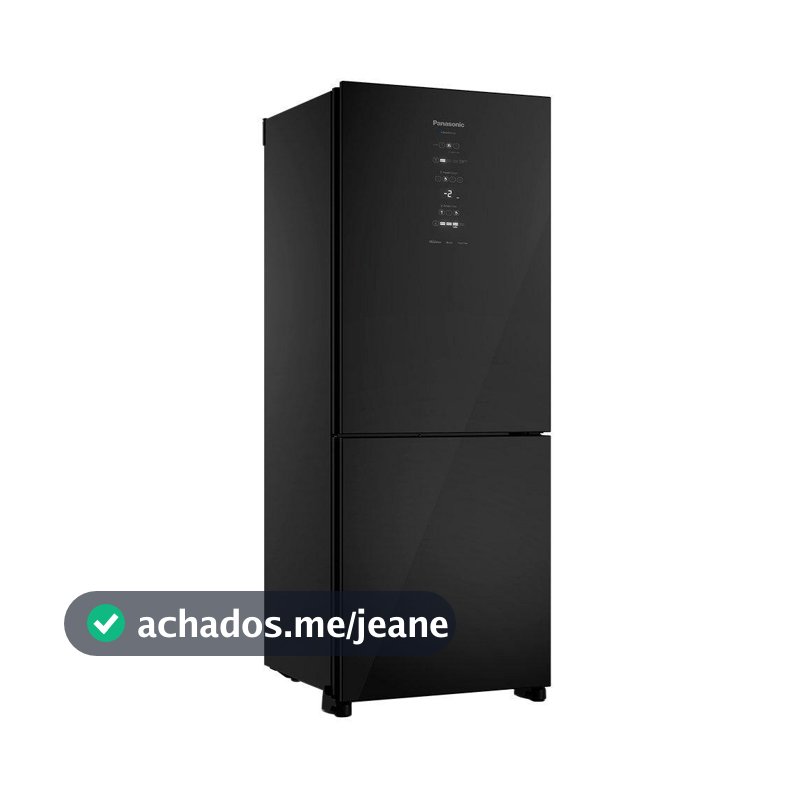 Geladeira/Refrigerador Panasonic BB65GV7BC 467 Litros - Intuitive+  Frost Free, Inverter, Black Glass, Bivolt