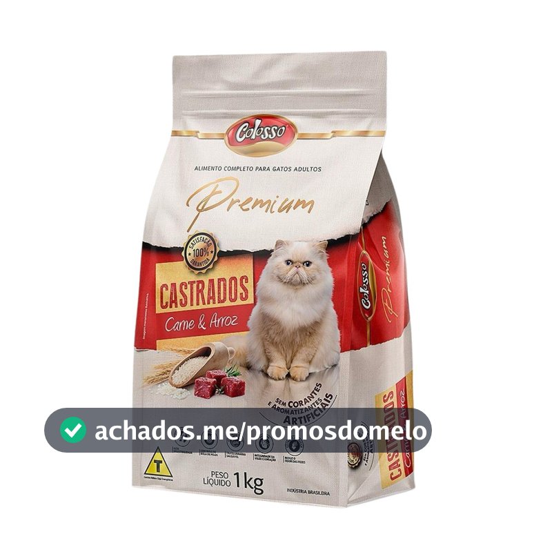 Ração Colosso Premium Gato Castrado 1 Kg Carne
