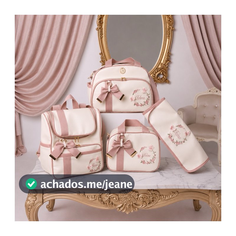 Bolsas Maternidade Personalizado Conjunto de Super Luxo 4 Peças Essenciais
